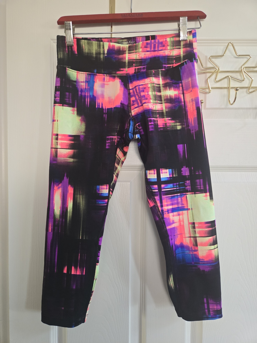 Calvin Klein Performance Black Neon Abstract Print Quick Dry Leggings